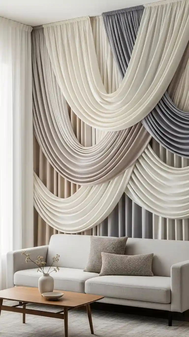 Aisle Runners with Coastal Motifs 12. Draped Velvet Headboards and Wall Panels