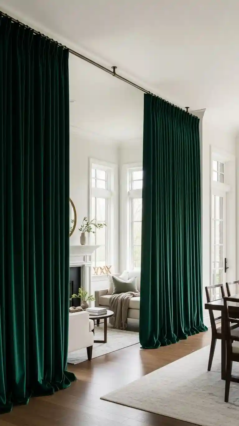 Aisle Runners with Coastal Motifs 15. Velvet Drapes as Room Dividers