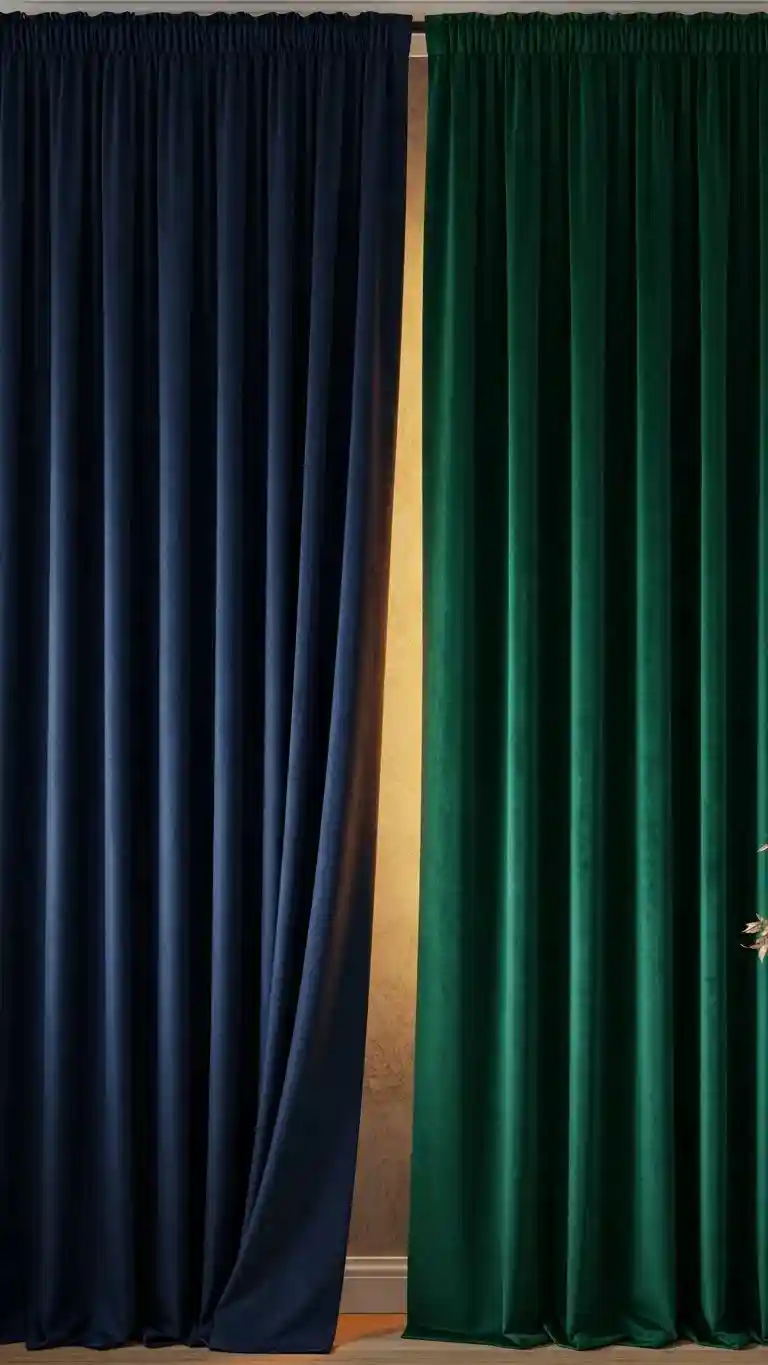 Aisle Runners with Coastal Motifs 18. Velvet Curtains in Bold Contrasts