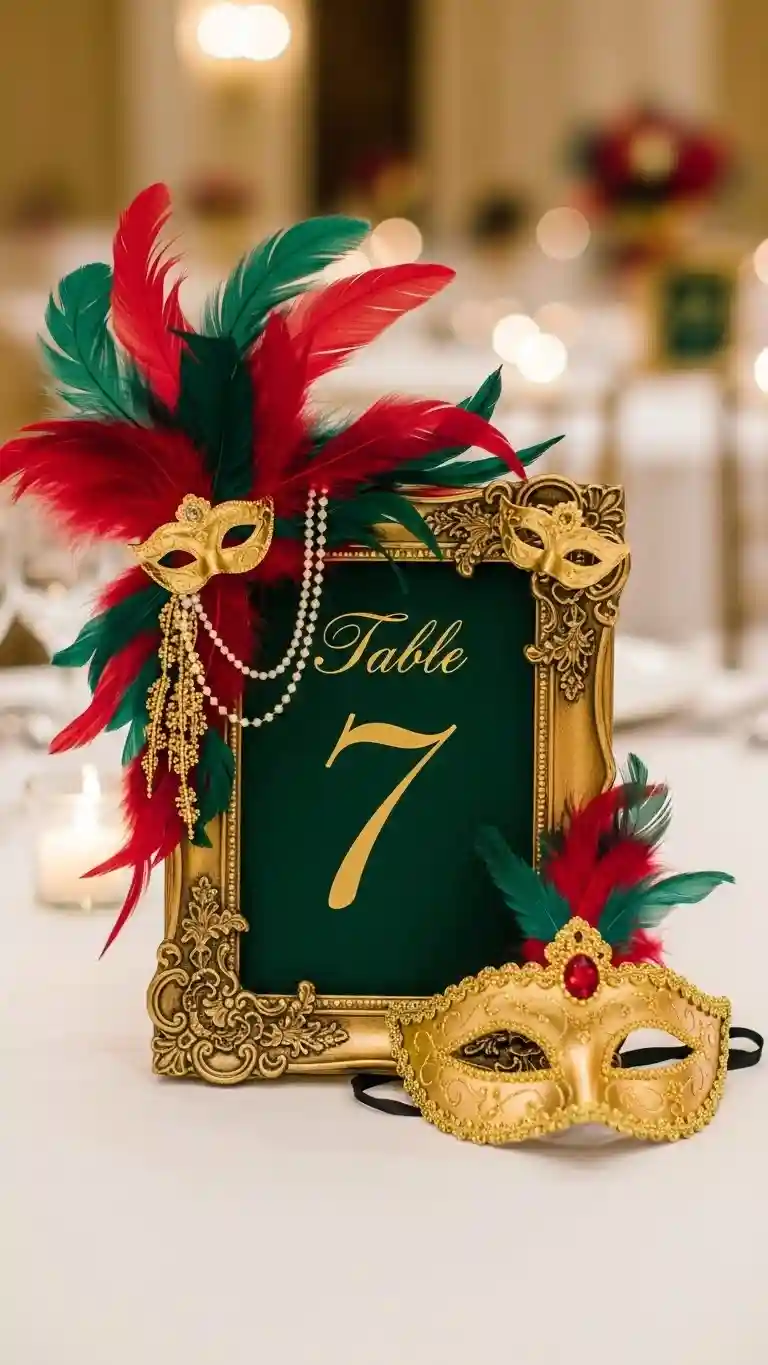Aisle Runners with Coastal Motifs DIY Masquerade Table Number Displays