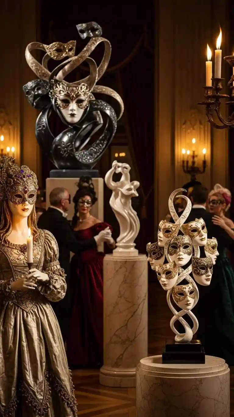 Aisle Runners with Coastal Motifs Decorative Tabletop Masquerade Sculptures