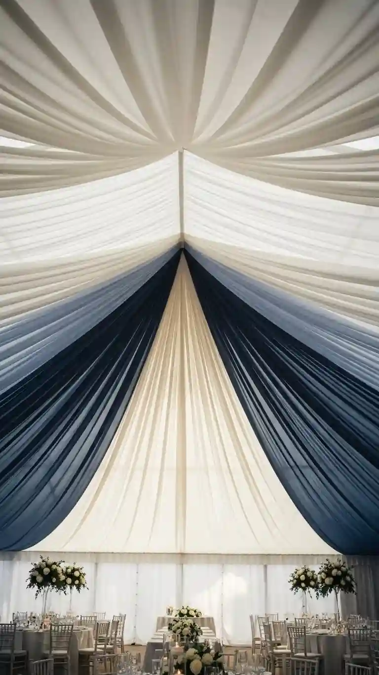 Aisle Runners with Coastal Motifs 5. Ombre Draping