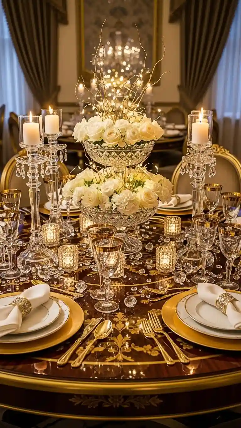 Aisle Runners with Coastal Motifs Crystal and Gold Elegance