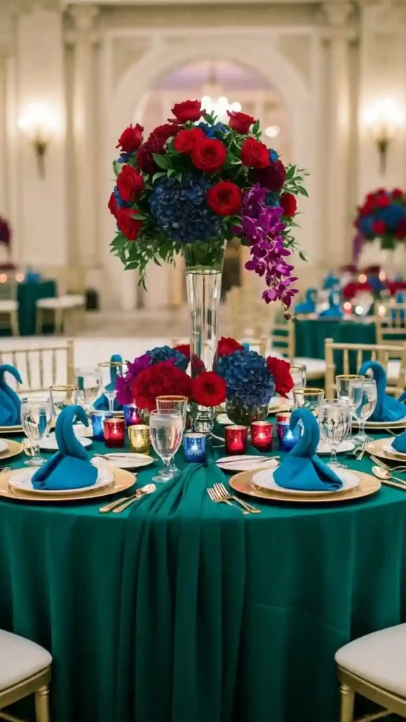 Aisle Runners with Coastal Motifs Jewel-Toned Splendor