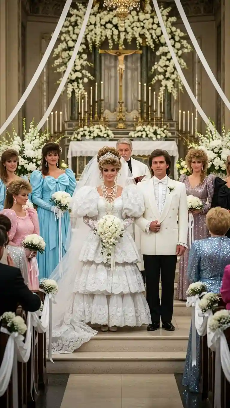 Aisle Runners with Coastal Motifs Define 80s Luxury Wedding Fashion