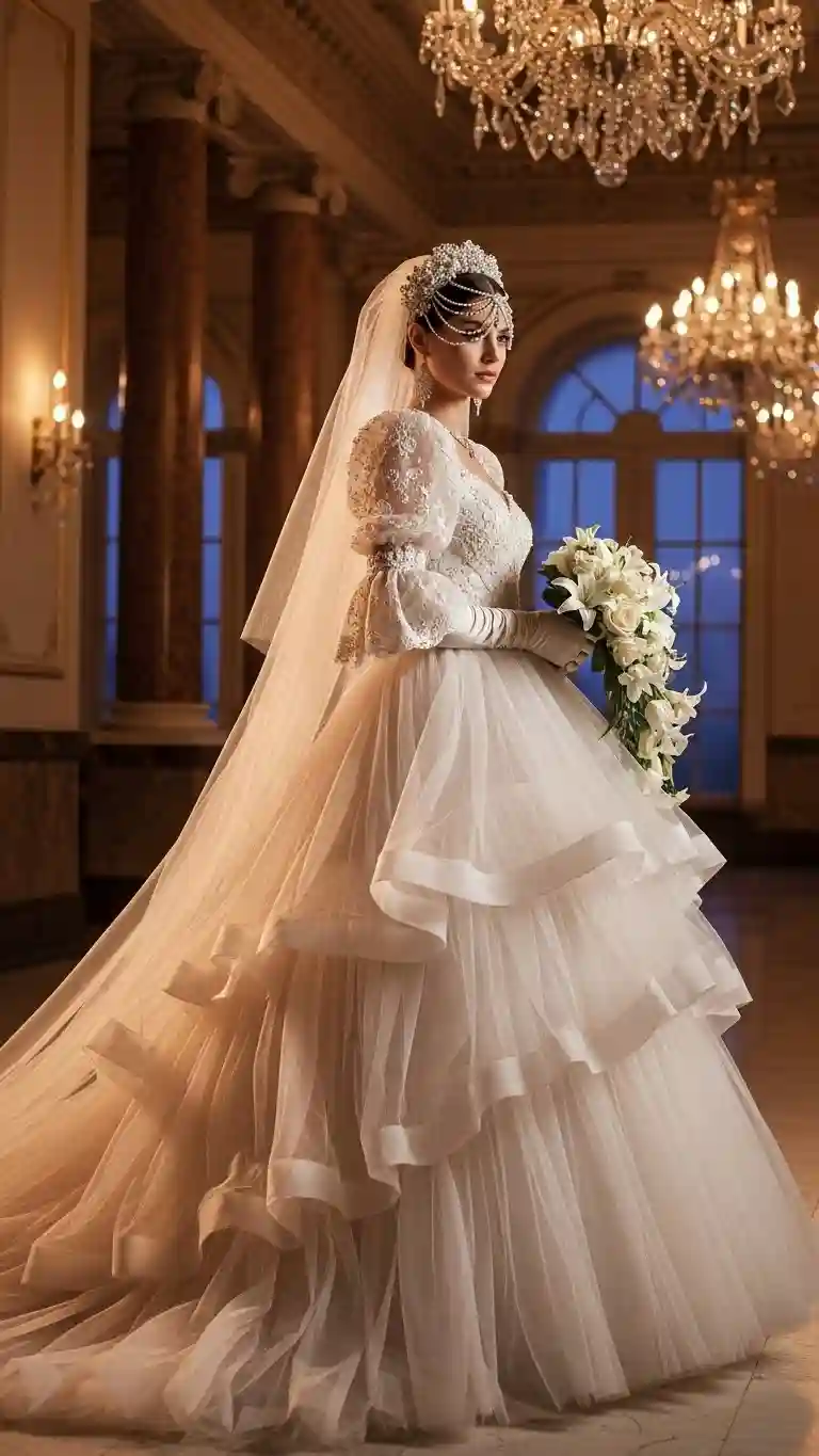 Aisle Runners with Coastal Motifs Layered Tulle Skirts for Dramatic Movement
