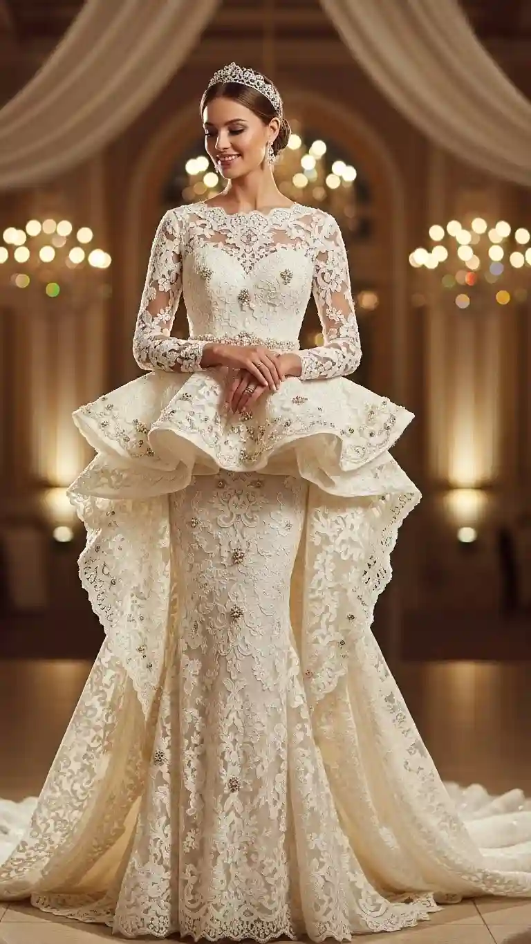 Aisle Runners with Coastal Motifs Structured Peplum Details for Elegant Contour