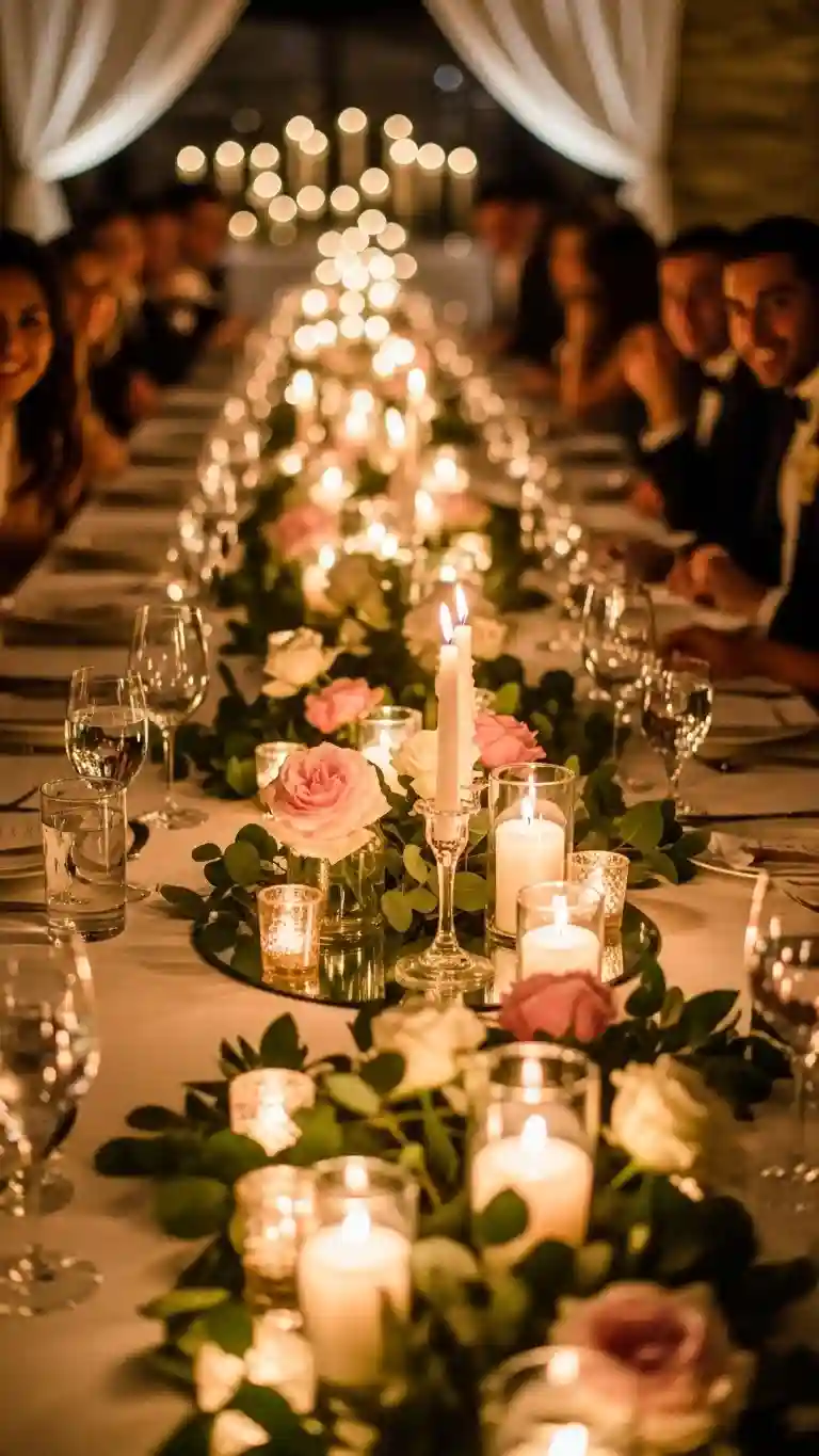 Aisle Runners with Coastal Motifs Candlelight Creates an Unforgettable Wedding Atmosphere