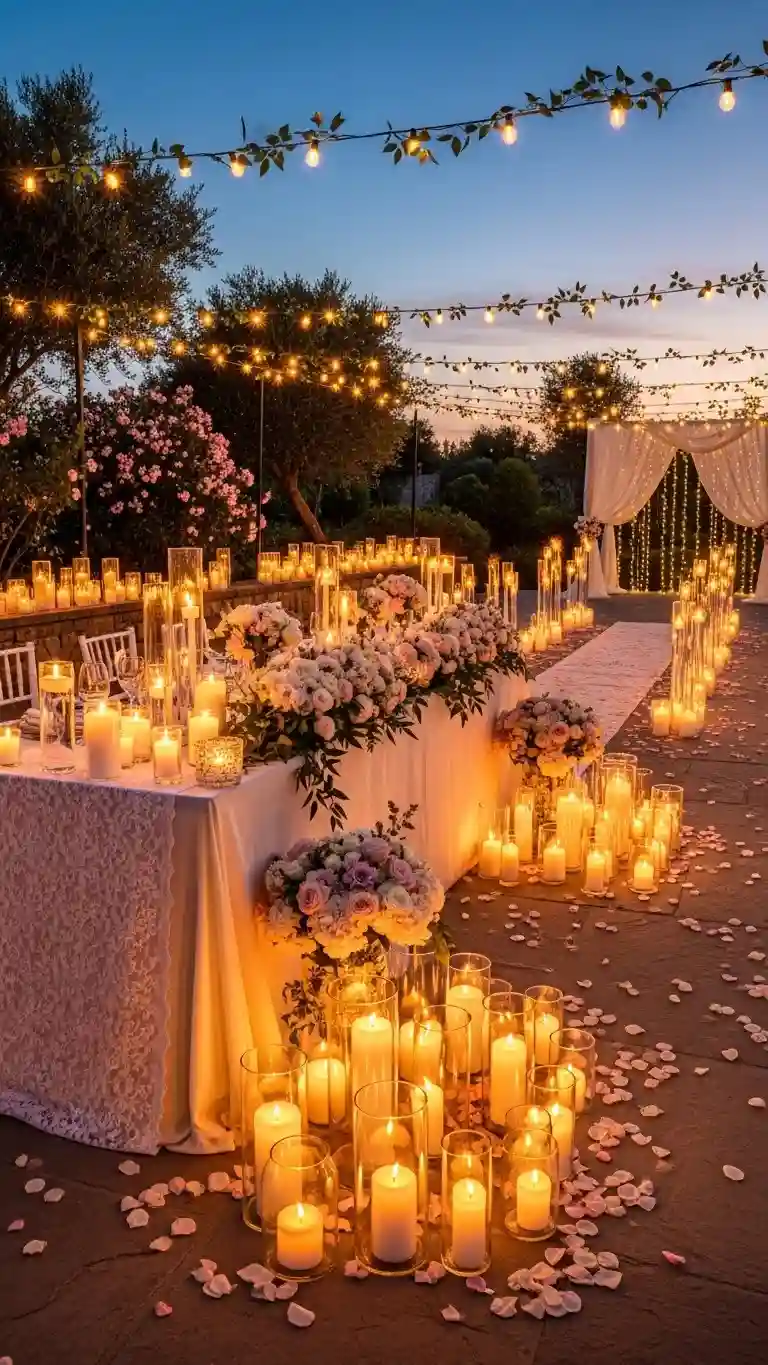 Aisle Runners with Coastal Motifs Candle Accents for Dessert and Sweet Tables