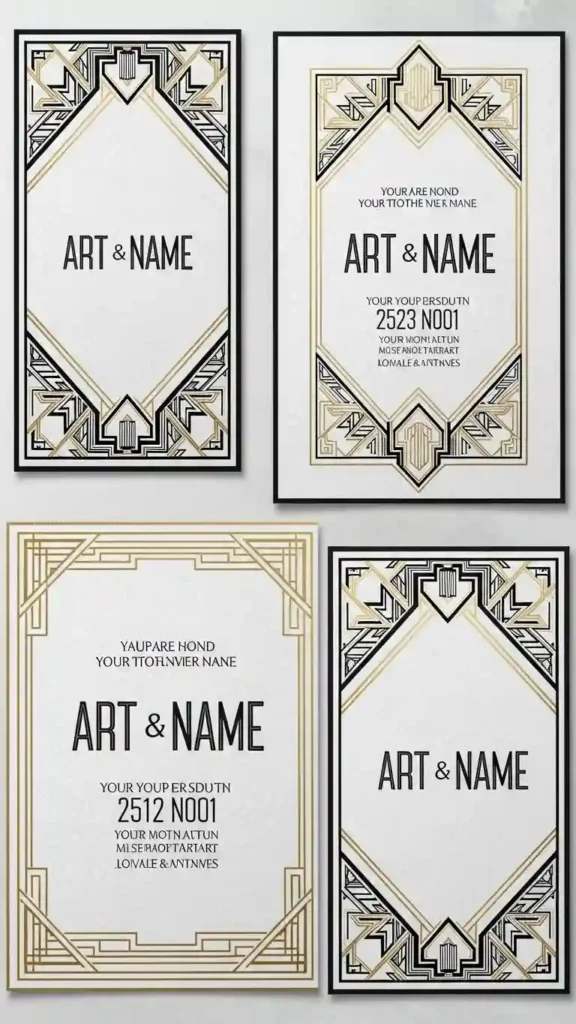 Aisle Runners with Coastal Motifs Art Deco Frame Border Invitation Designs