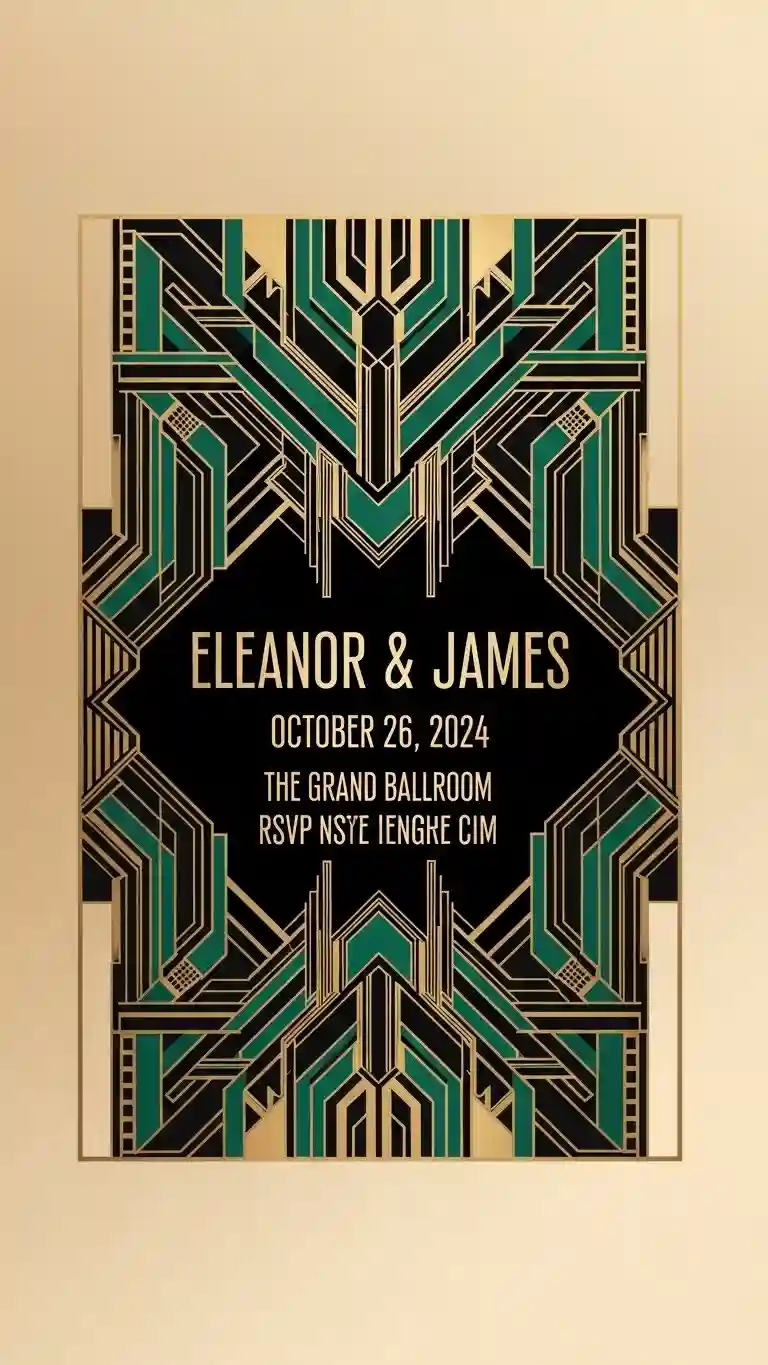 Aisle Runners with Coastal Motifs Key Design Elements That Define Art Deco-Inspired Wedding Invitations