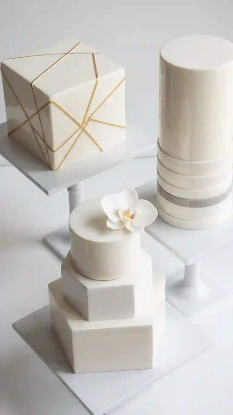 Aisle Runners with Coastal Motifs Minimalist Geometric High-Gloss Finish Wedding Cakes