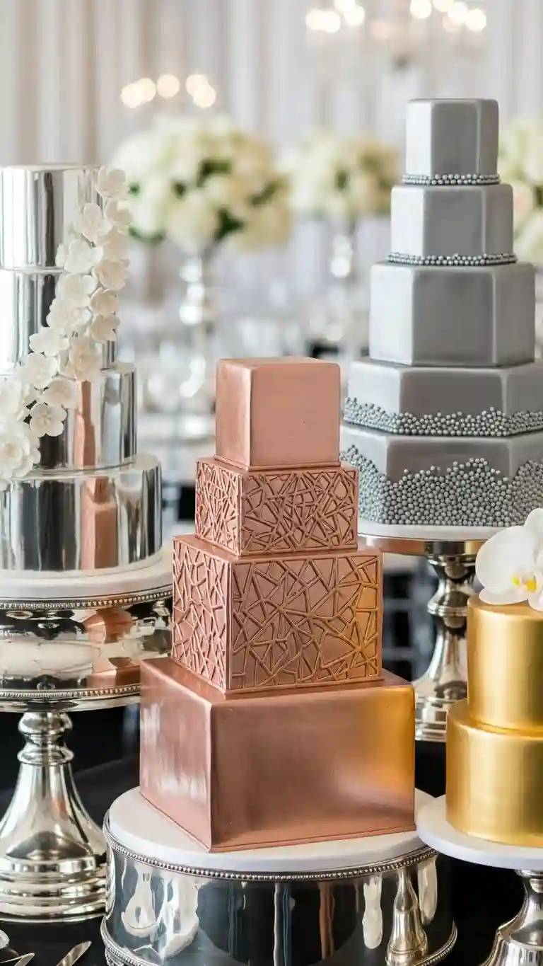 Aisle Runners with Coastal Motifs Metallic Mirror High-Gloss Finish Wedding Cakes