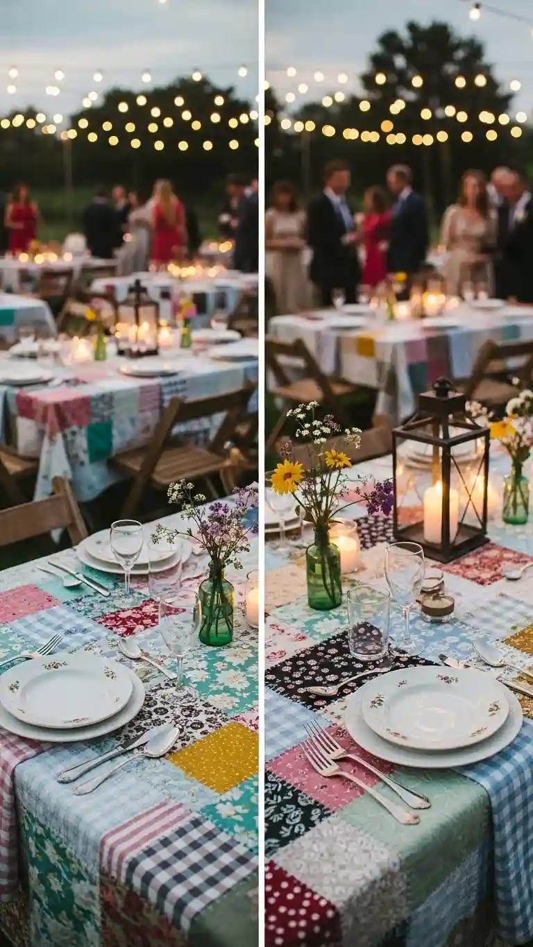 Aisle Runners with Coastal Motifs Patchwork Hand-Stitched Tablecloths for Unique Visual Appeal