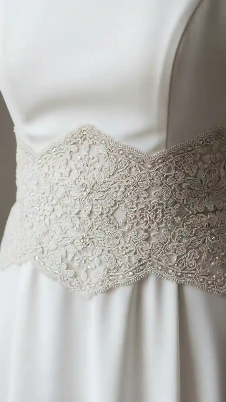 Aisle Runners with Coastal Motifs Double-Layer Lace Sash for Added Depth