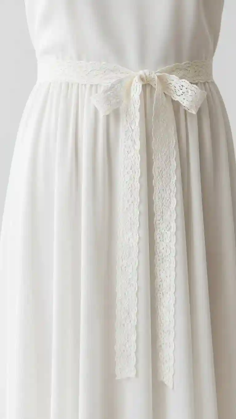 Aisle Runners with Coastal Motifs 19. Minimal Lace Ribbon Belt for Effortless Style