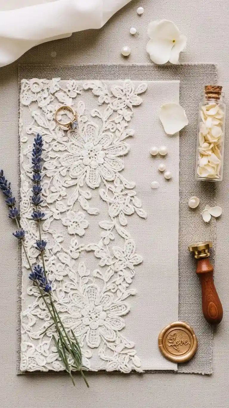 Aisle Runners with Coastal Motifs Lace and Linen Color Palettes Work Perfectly for Weddings