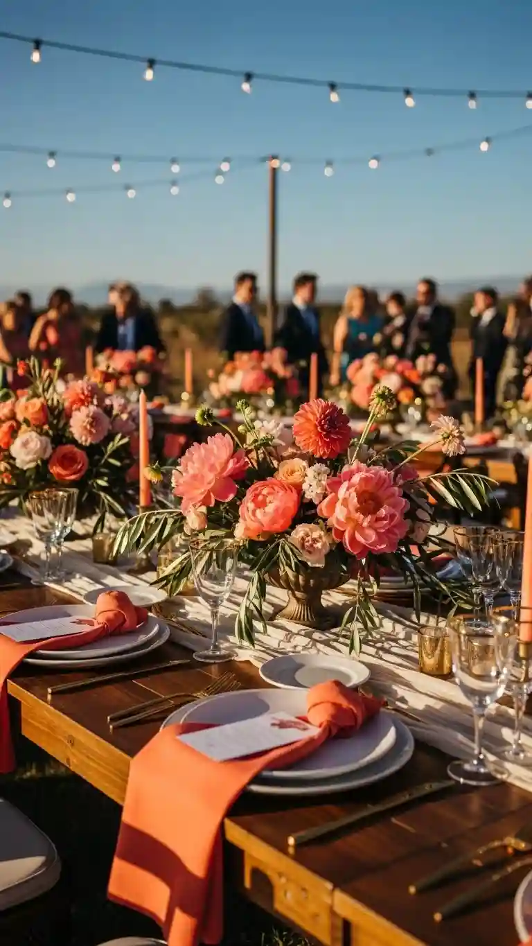Aisle Runners with Coastal Motifs 5 – Coral and Natural Linen Charm