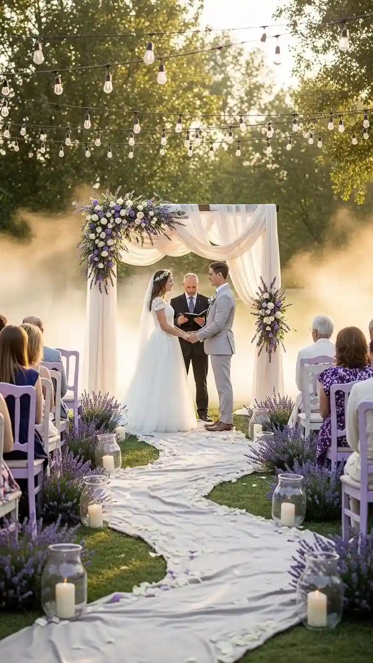 Aisle Runners with Coastal Motifs 6 – Lavender and Ivory Whimsy