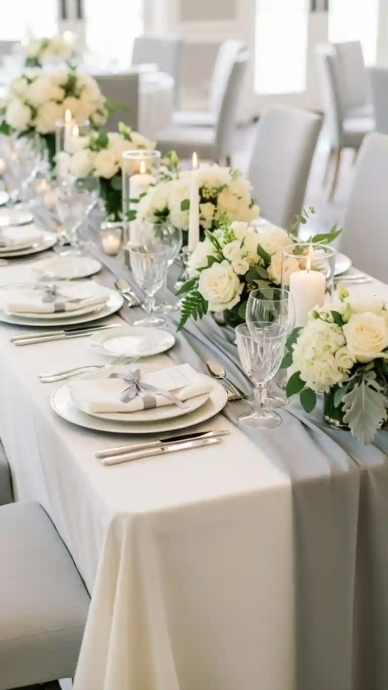 Aisle Runners with Coastal Motifs 8 – Soft Gray and Ivory Timelessness