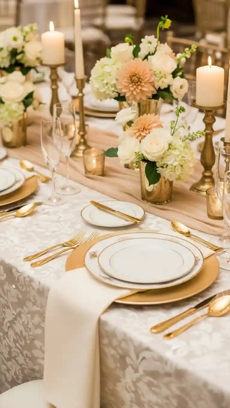 Aisle Runners with Coastal Motifs 10 – Champagne and Ivory Classic Look