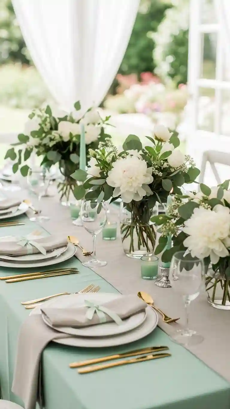 Aisle Runners with Coastal Motifs 11 – Mint Green and Linen Freshness