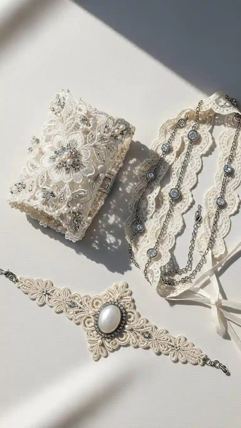 Aisle Runners with Coastal Motifs 15. Lace Bridal Jewelry Wraps or Bracelets