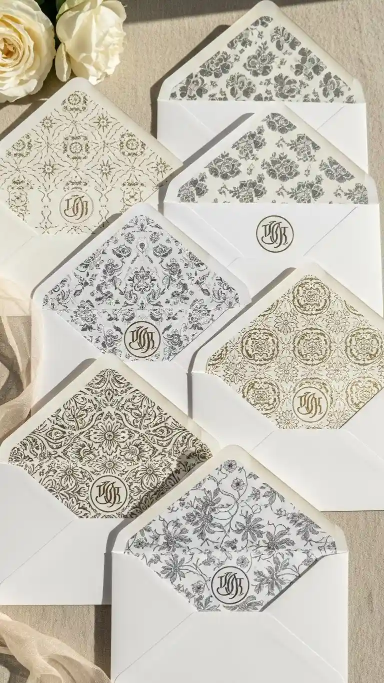 Aisle Runners with Coastal Motifs 3. Custom Envelope Liners