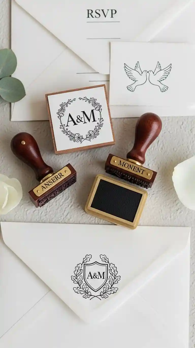 Aisle Runners with Coastal Motifs 9. Monogrammed Stamps