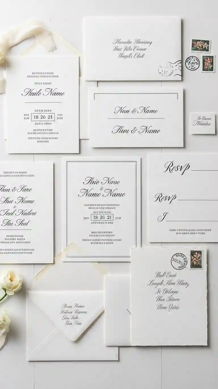 Aisle Runners with Coastal Motifs 6. Formal Serif Typography Invitations