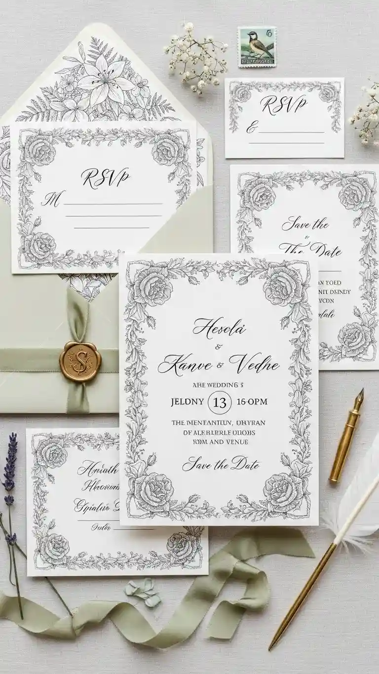 Classic Snail Mail Wedding Invitation Ideas 3 Traditional Envelope Liners