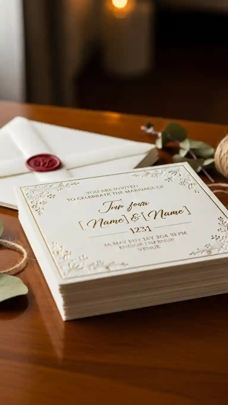 Aisle Runners with Coastal Motifs 9. Minimalist Classic Wedding Invitations