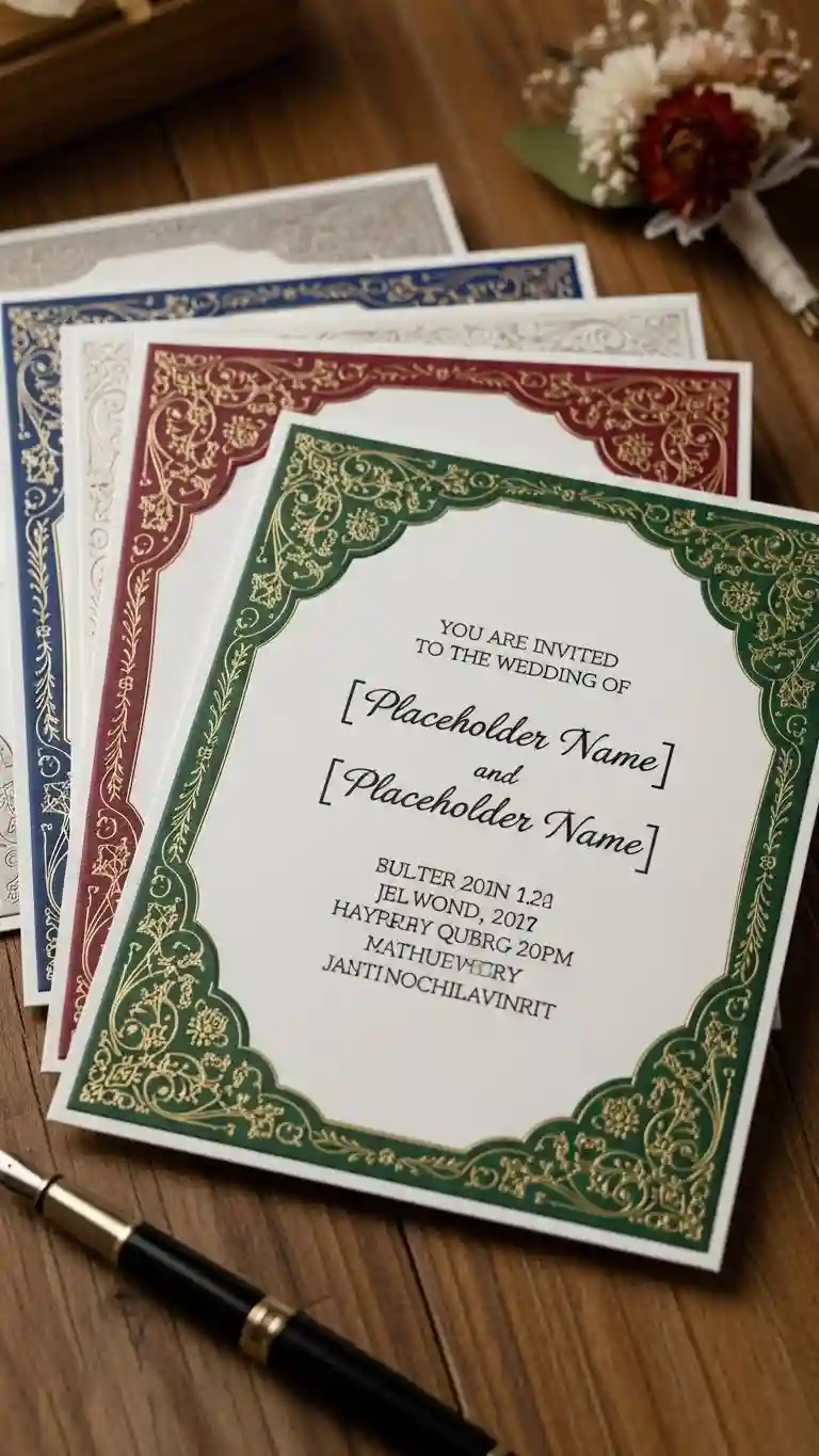 Aisle Runners with Coastal Motifs 12. Classic Floral Border Invitations