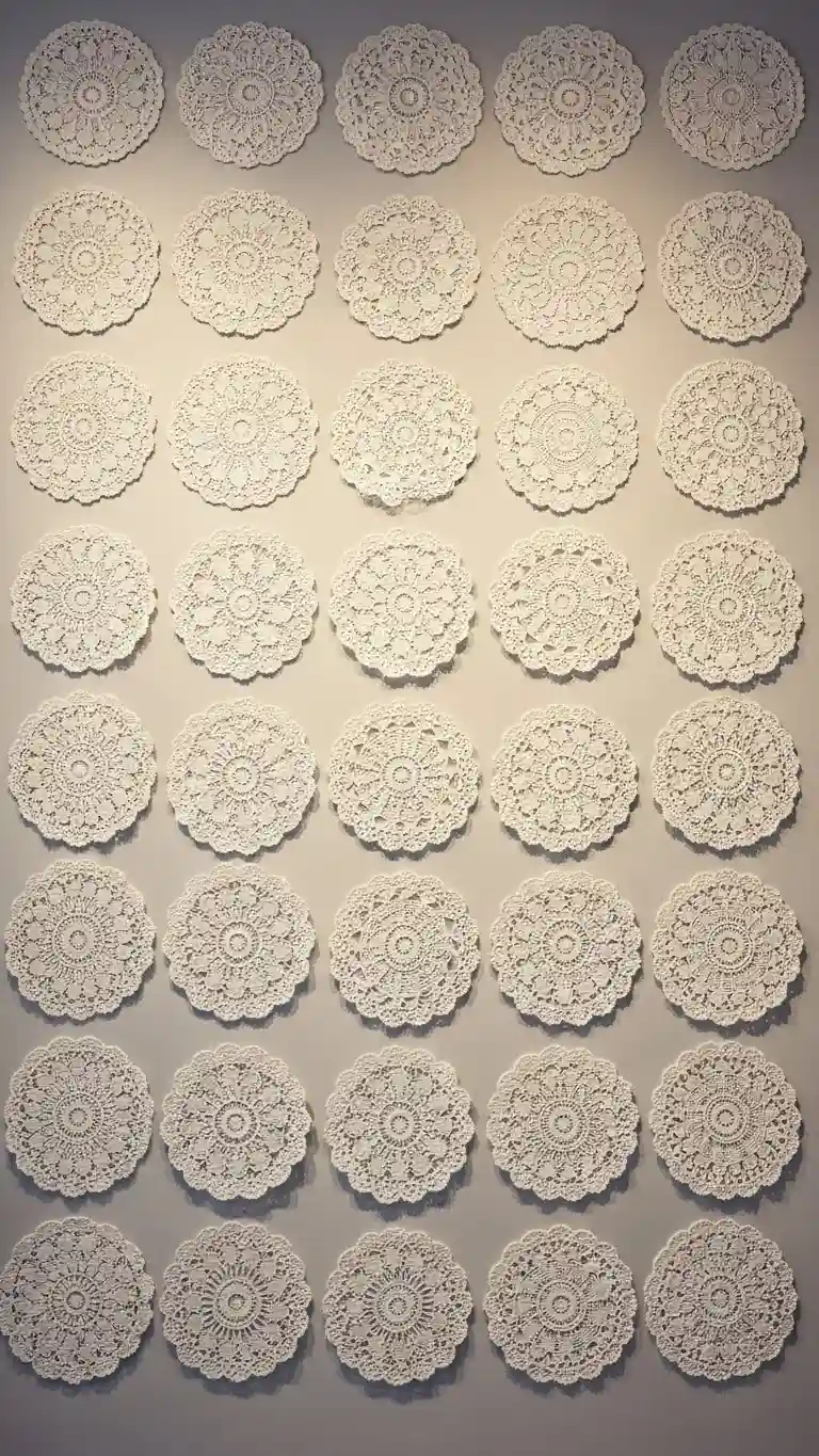 Aisle Runners with Coastal Motifs 1. Classic White Doily Wall