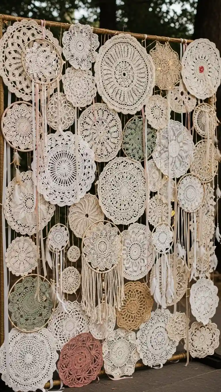 Aisle Runners with Coastal Motifs 7. Bohemian Doily Wall