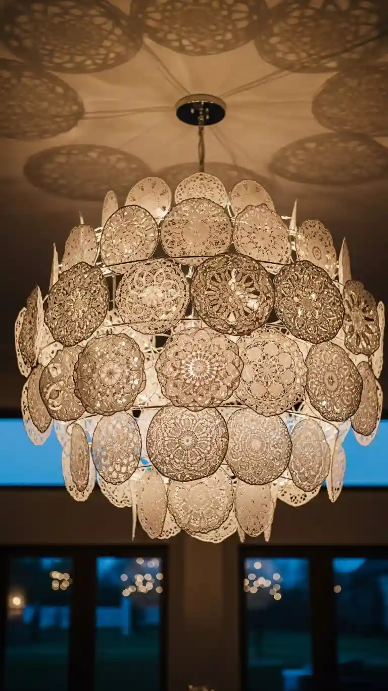 Aisle Runners with Coastal Motifs 13. Circular Doily Chandelier