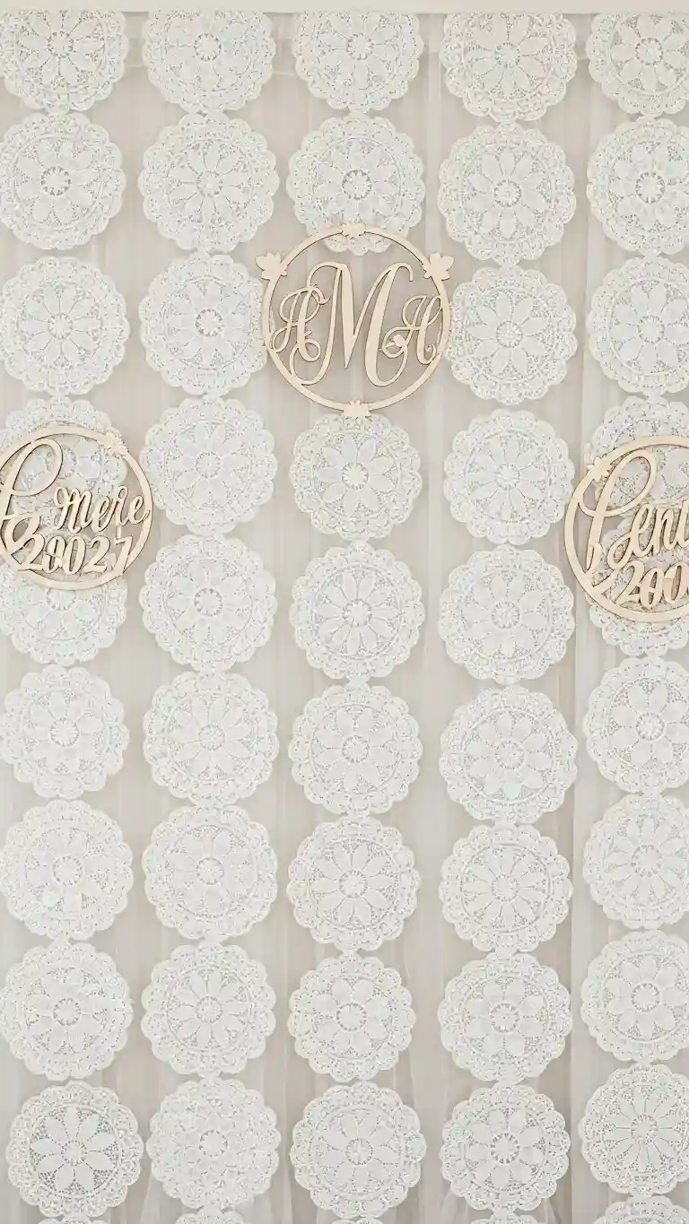 Aisle Runners with Coastal Motifs 17. Personalized Doily Backdrop
