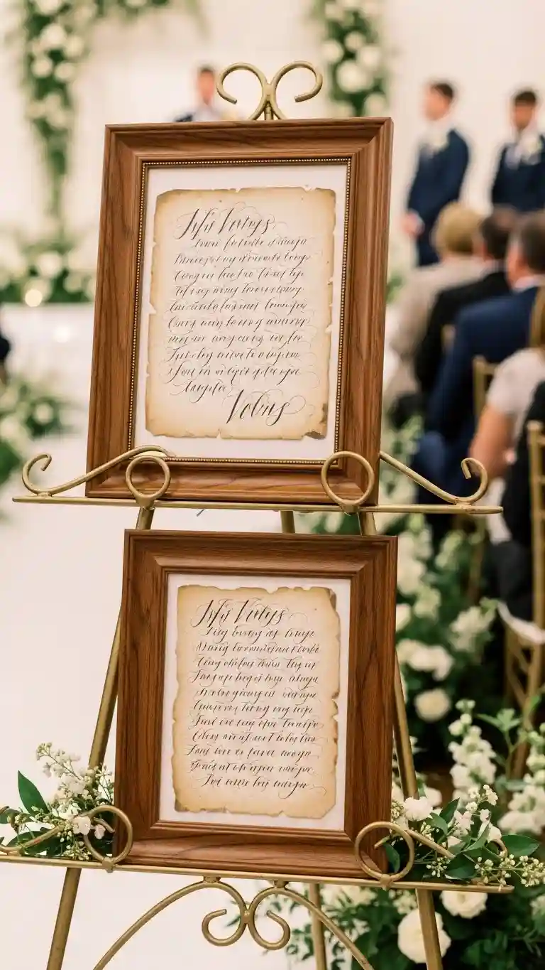 Aisle Runners with Coastal Motifs 3. Hand Written Vow Displays
