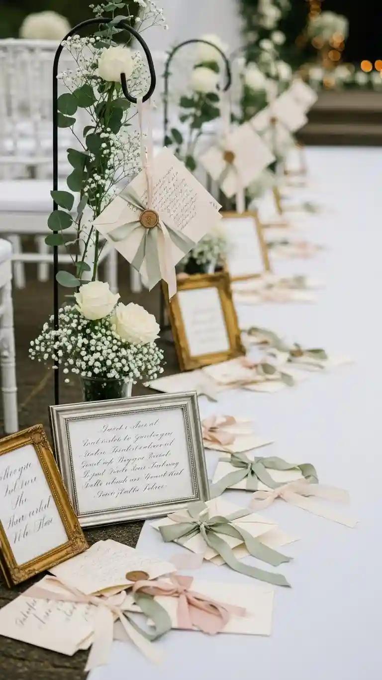 Aisle Runners with Coastal Motifs 4. Aisle Letter Décor