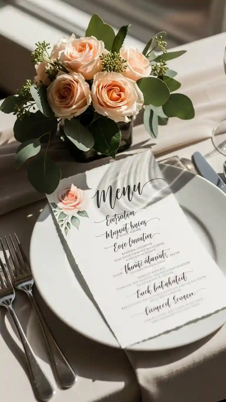 Aisle Runners with Coastal Motifs 7. Menu Lettering