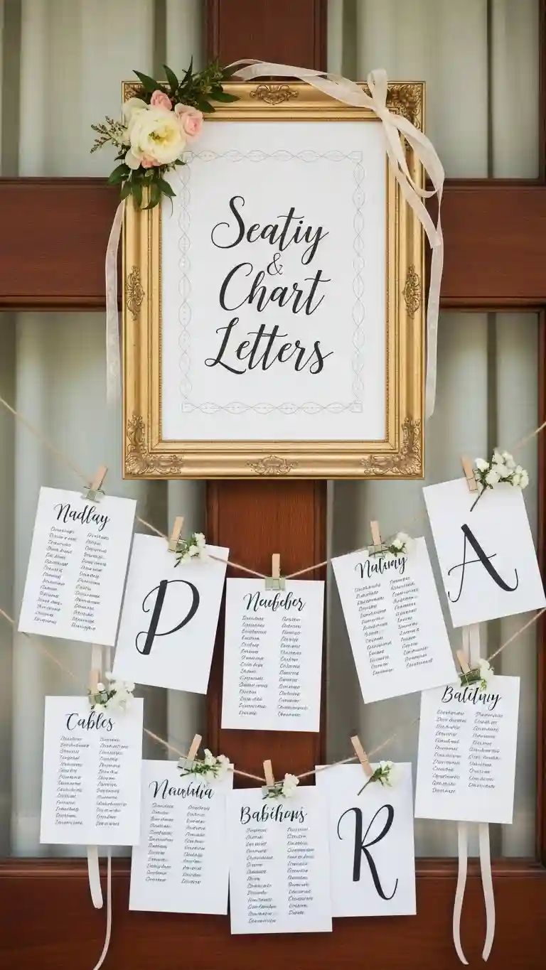 Aisle Runners with Coastal Motifs 9. Seating Chart Letters