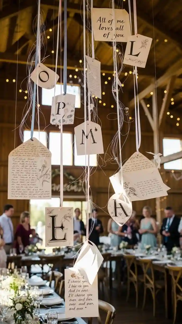 Aisle Runners with Coastal Motifs 11. Letters as Hanging Décor
