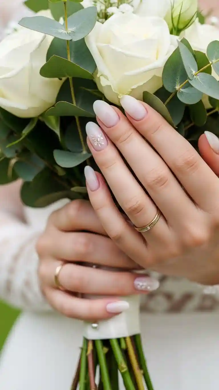 Aisle Runners with Coastal Motifs 2. Milky White Bridal Nails