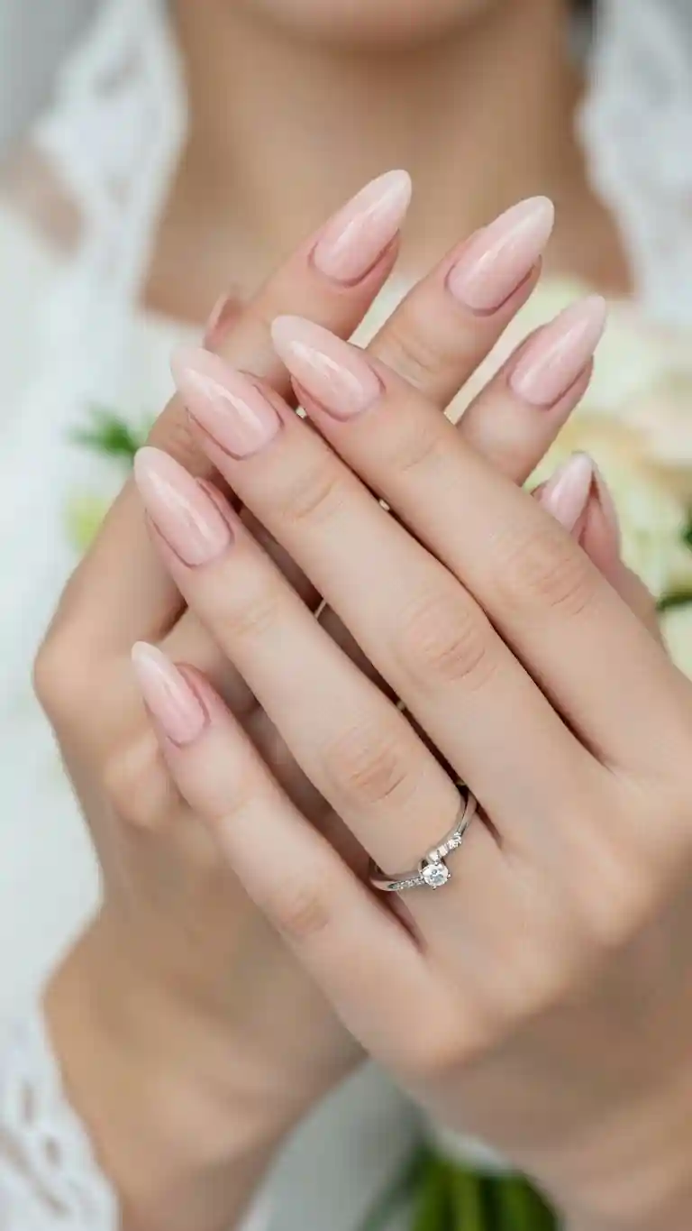 Aisle Runners with Coastal Motifs 3. Nude Almond-Shaped Manicure