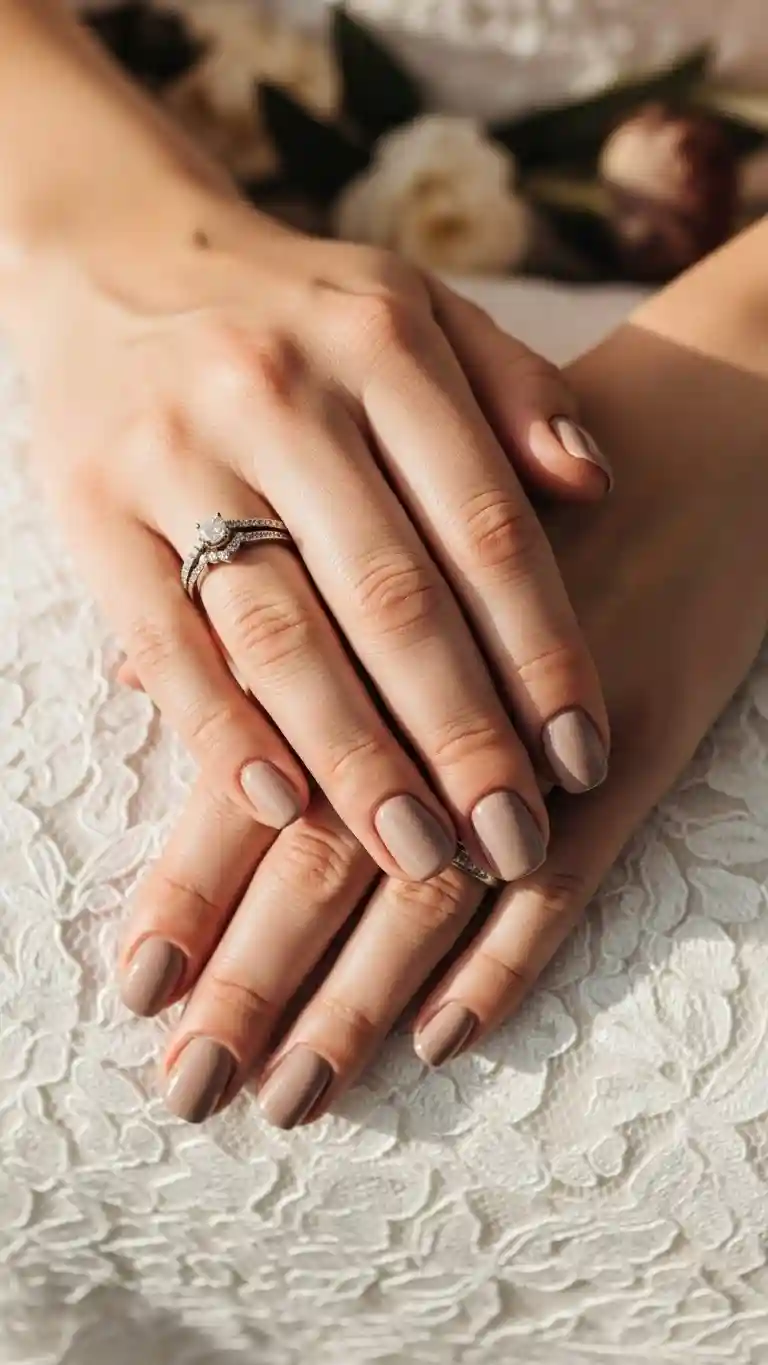 Aisle Runners with Coastal Motifs 17. Soft Taupe Bridal Manicure