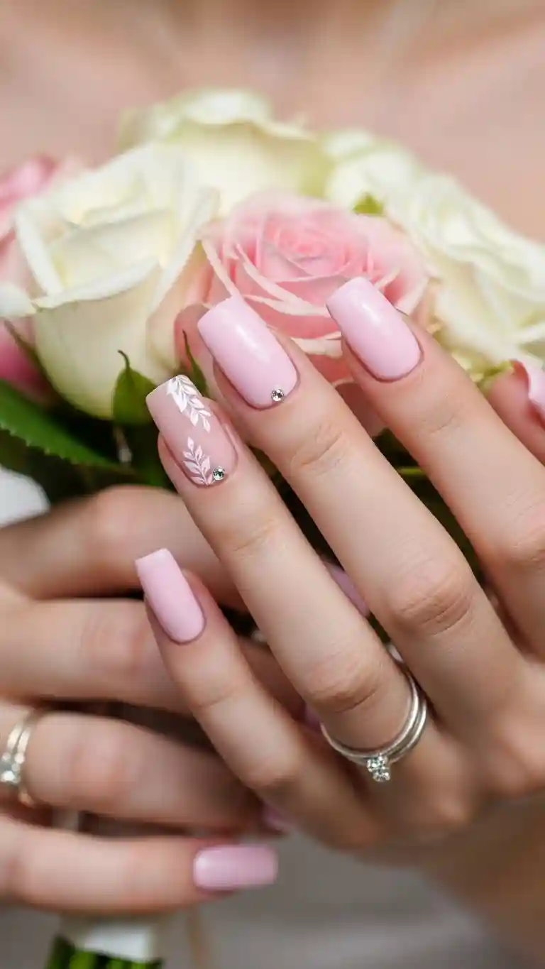 Aisle Runners with Coastal Motifs 13. Baby Pink Square Bridal Nails