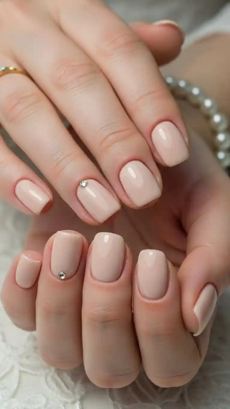 Aisle Runners with Coastal Motifs 7. Soft Beige Matte Bridal Manicure