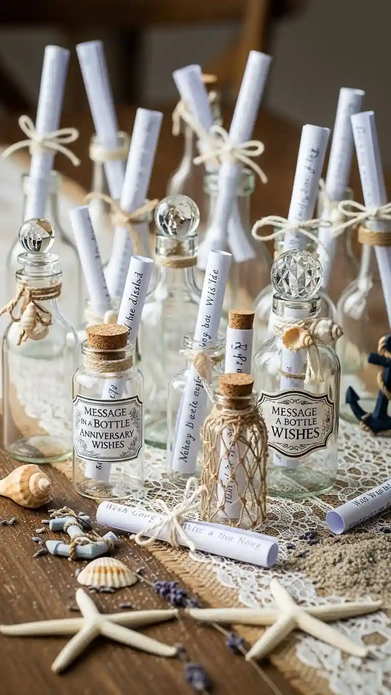 Aisle Runners with Coastal Motifs 4. Message in a Bottle Wish Cards