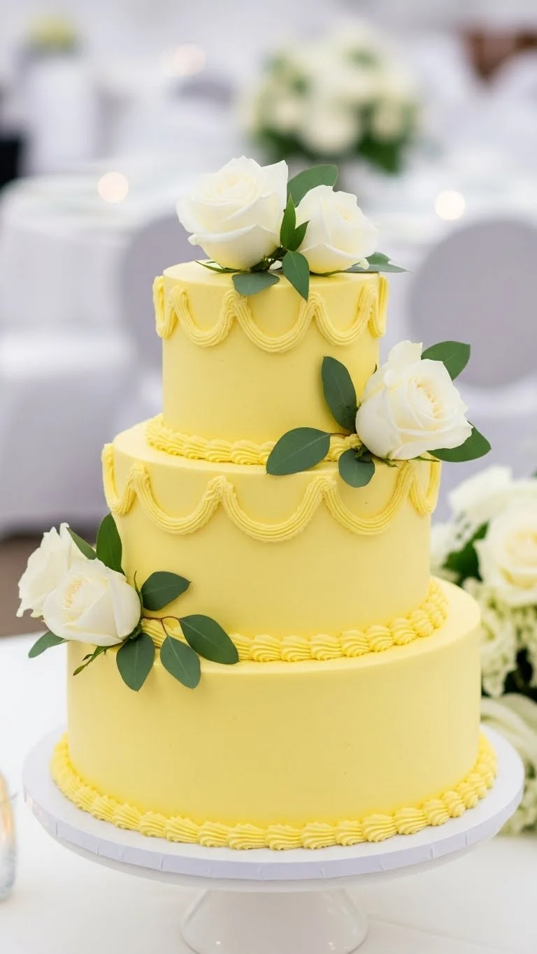Timeless Small Wedding Cake with Balanced Proportions Classic Buttercream Yellow Cake
