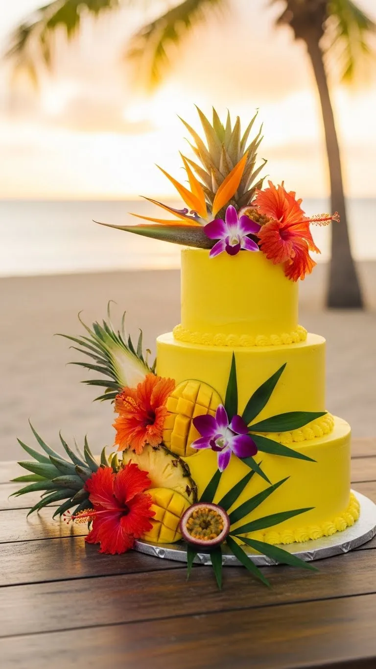 Timeless Small Wedding Cake with Balanced Proportions 13. Tropical Yellow Cake